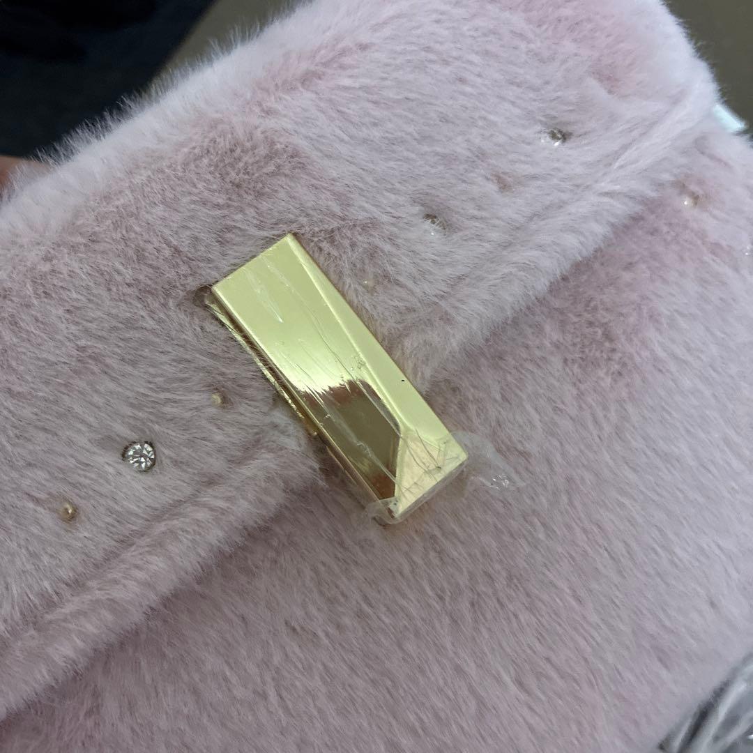 【新品】CELFORD ビジュースタッズファーポシェット ピンク セルフォード