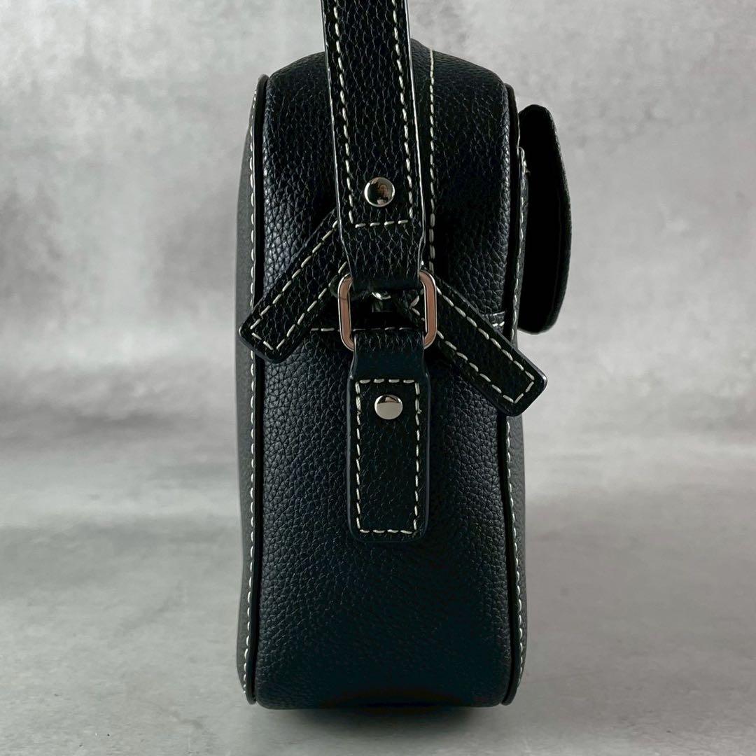 ✨極美品✨アニエスべー　ショルダーバッグ 2way ターンロック　レザー　黒