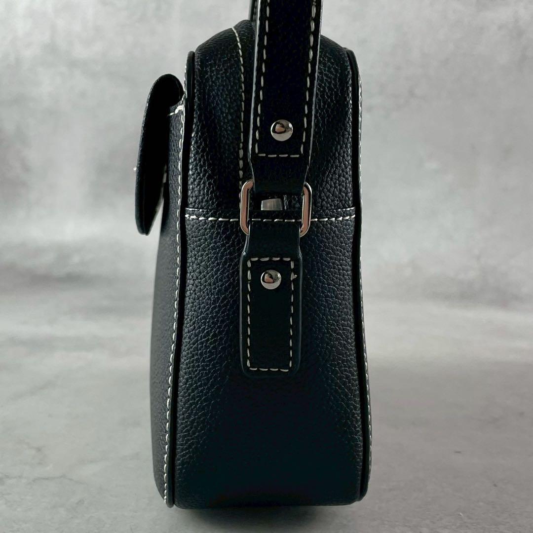 ✨極美品✨アニエスべー　ショルダーバッグ 2way ターンロック　レザー　黒