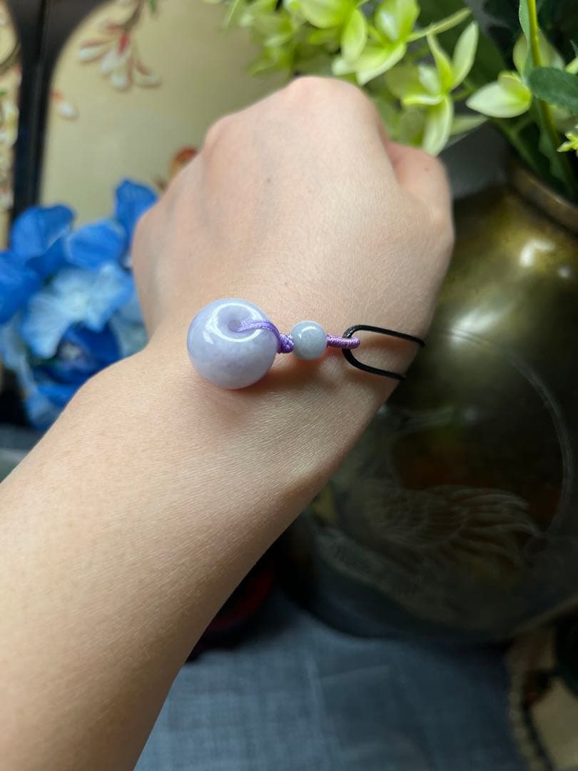 高品質❣️ミャンマー産A貨翡翠 濃いラベンダー路路通ネックレストップ