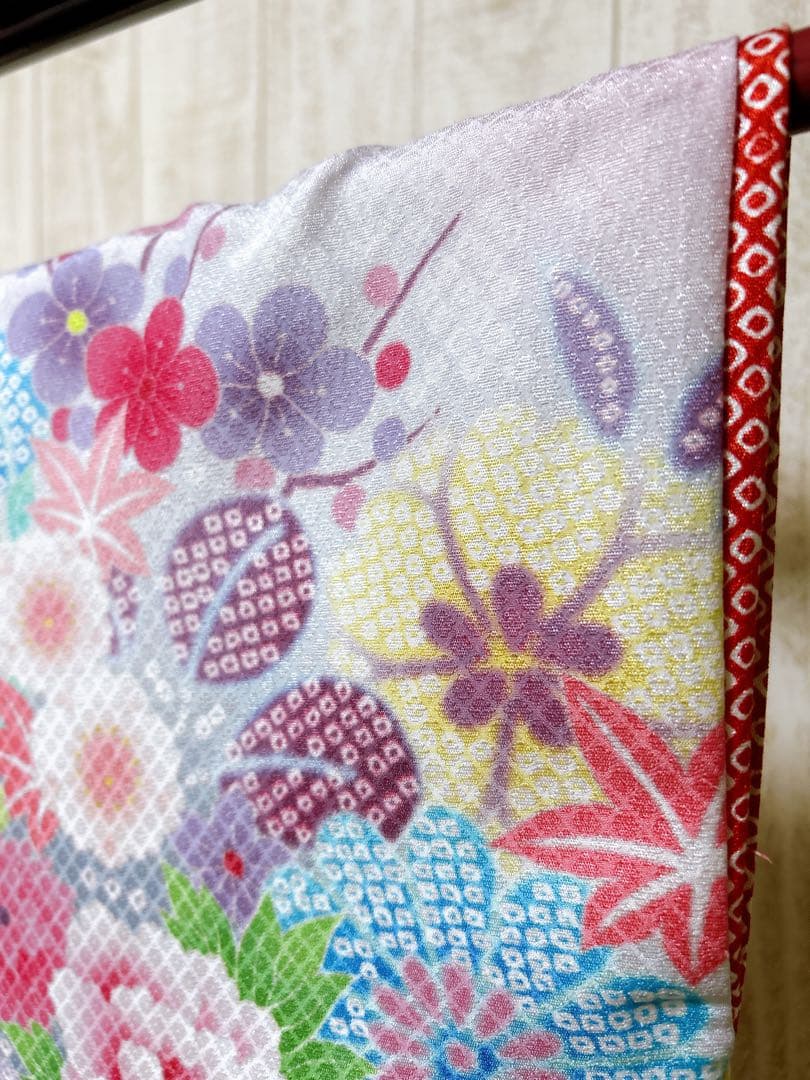 人気カラー♡七五三　7歳　女の子　紫系　ピンク系　パステル　パール付帯締め