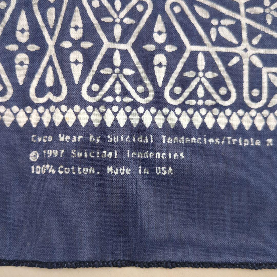ビンテージバンダナ未使用　90年代物スーサイダルデンデンシーズ　クロス柄