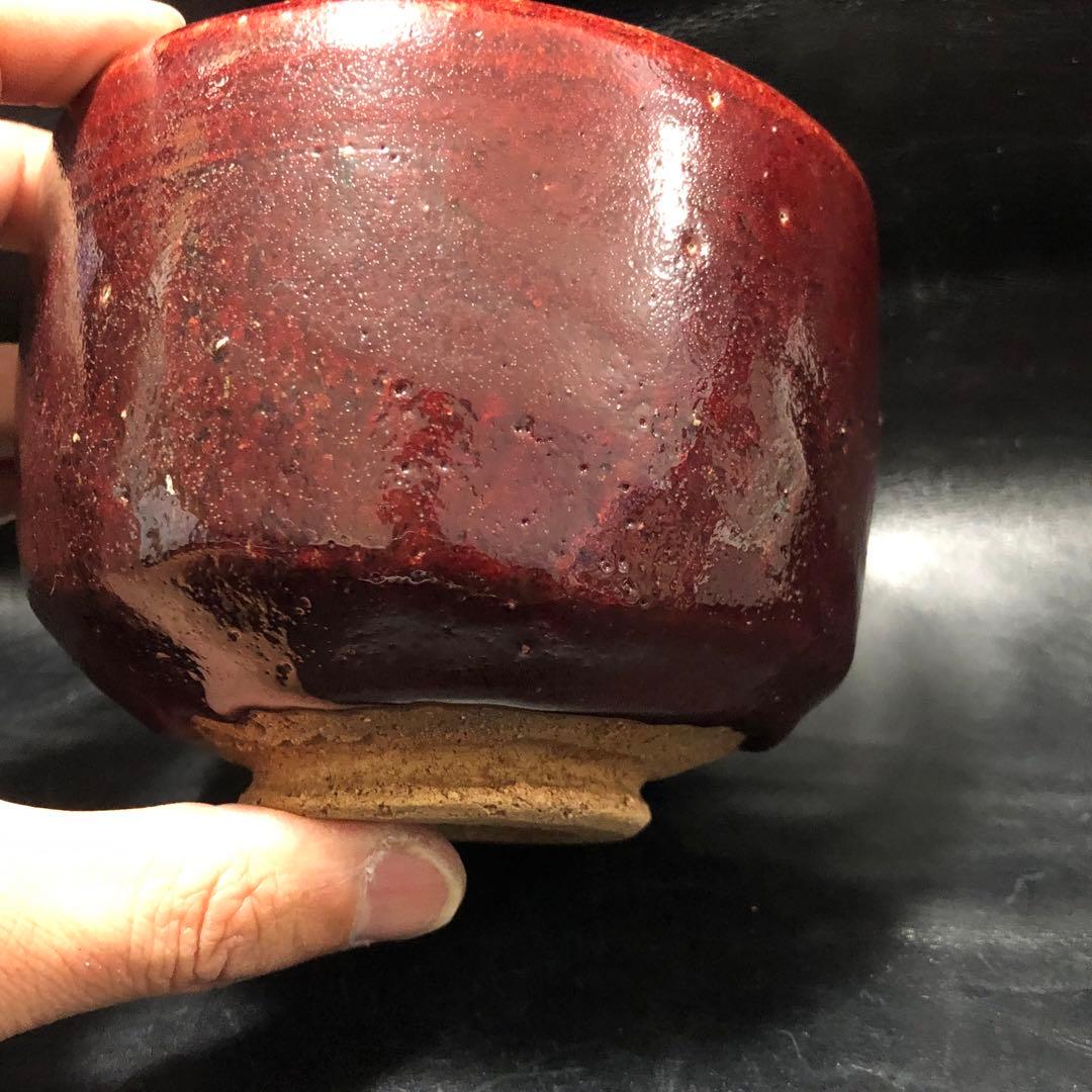 美しい古美術◼️蔵から宝石のルビーの様な美しい深紅の抹茶茶碗が出て来ました。