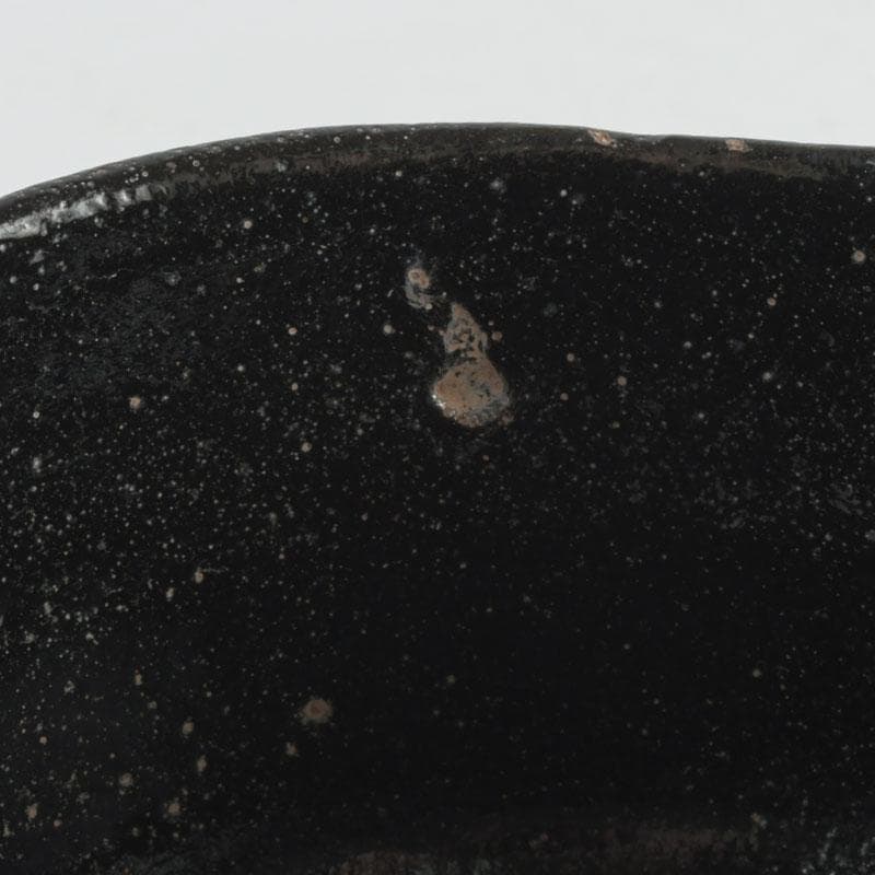 茶道具 楽焼 佐々木松楽造 黒楽茶碗 時代箱付 V 9458