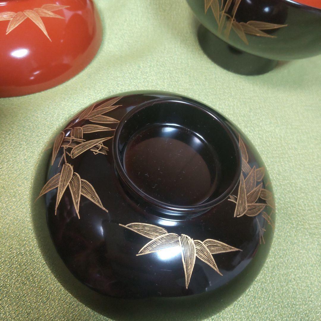 輪島 沈金 夫婦 椀 蓋付 彰作 うるし塗 漆 秀峰漆房