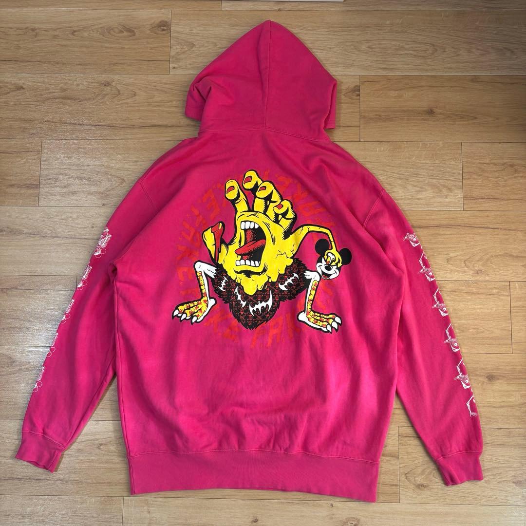 美品 GODGODTOWN ゲロ魔神 パーカー ピンク 2XL 3L