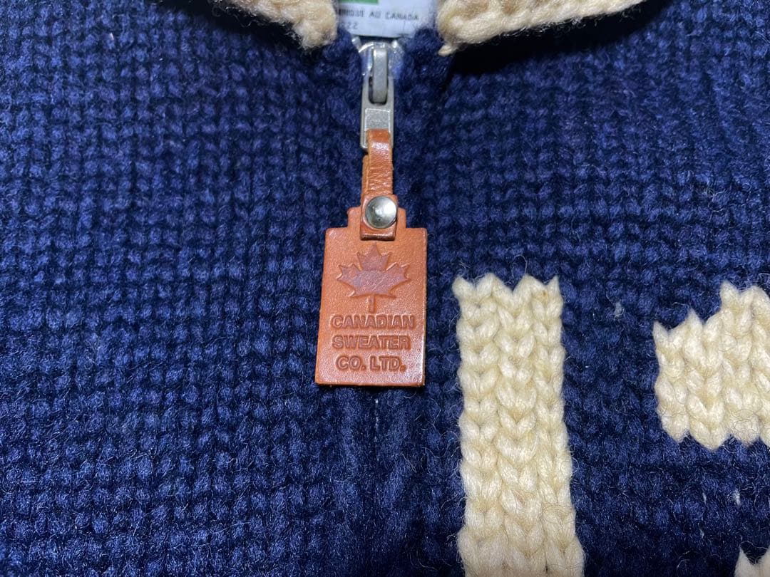 カナディアンセーター　カウチンセーター　ローゲージ ニットジャケット　カナダ製