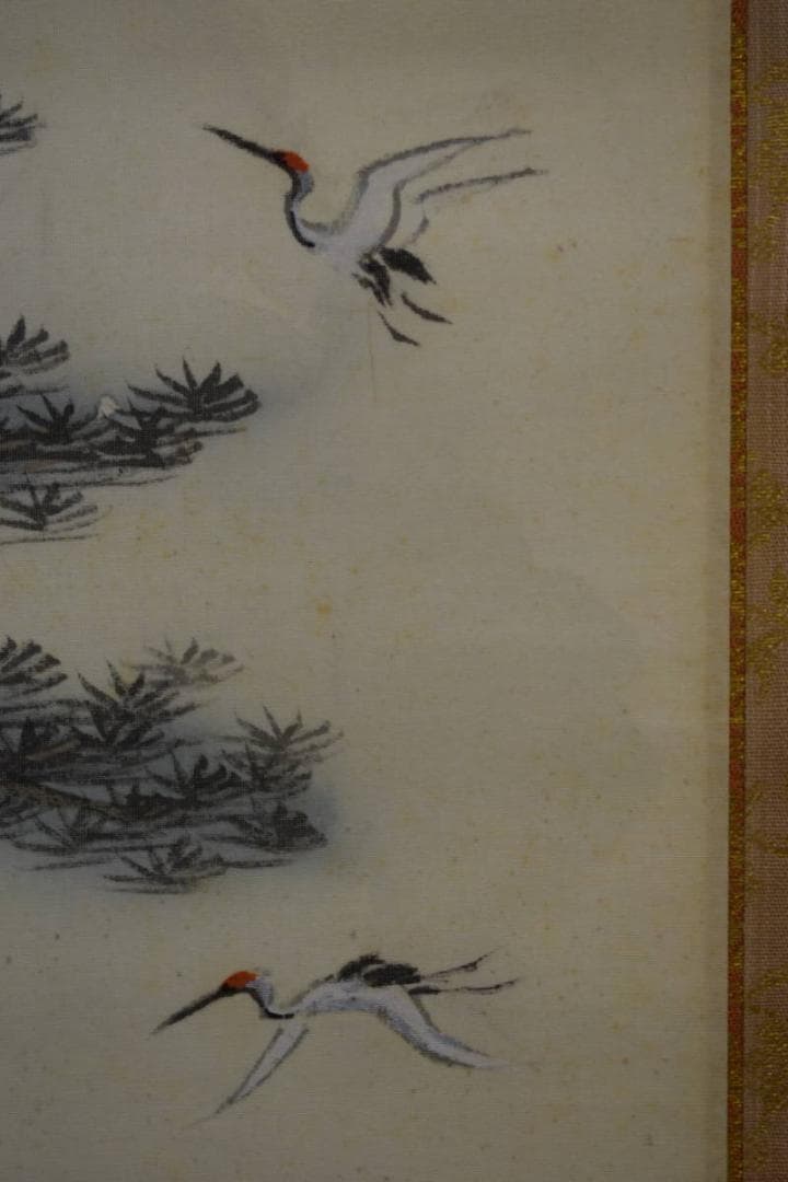 真作/竹渓/蓬莱暁色図/布袋屋掛軸HF-47