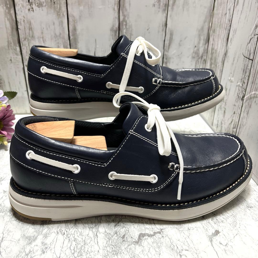 美品✨リーガルウオーカー 新作 モカシューズ デッキシューズ(25.5)ネイビー