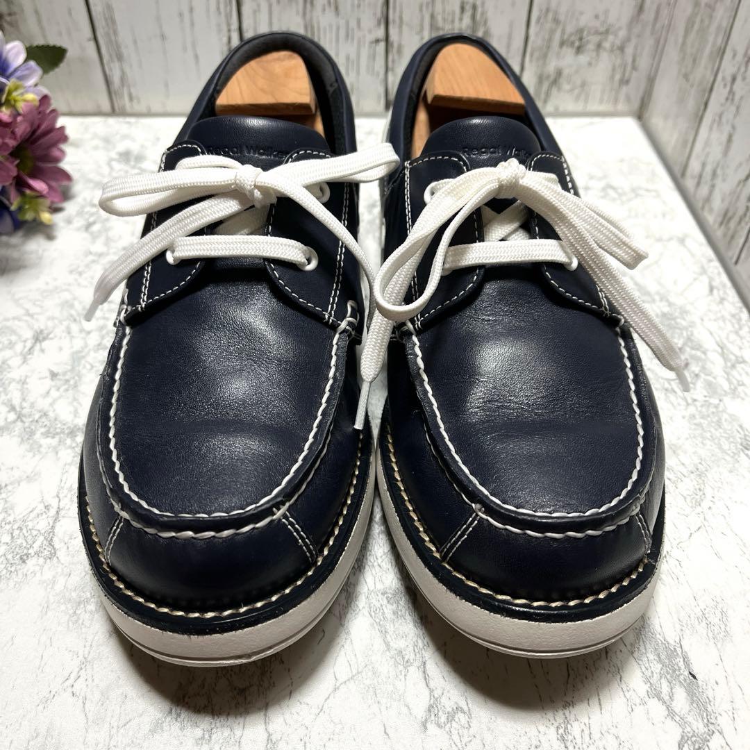 美品✨リーガルウオーカー 新作 モカシューズ デッキシューズ(25.5)ネイビー