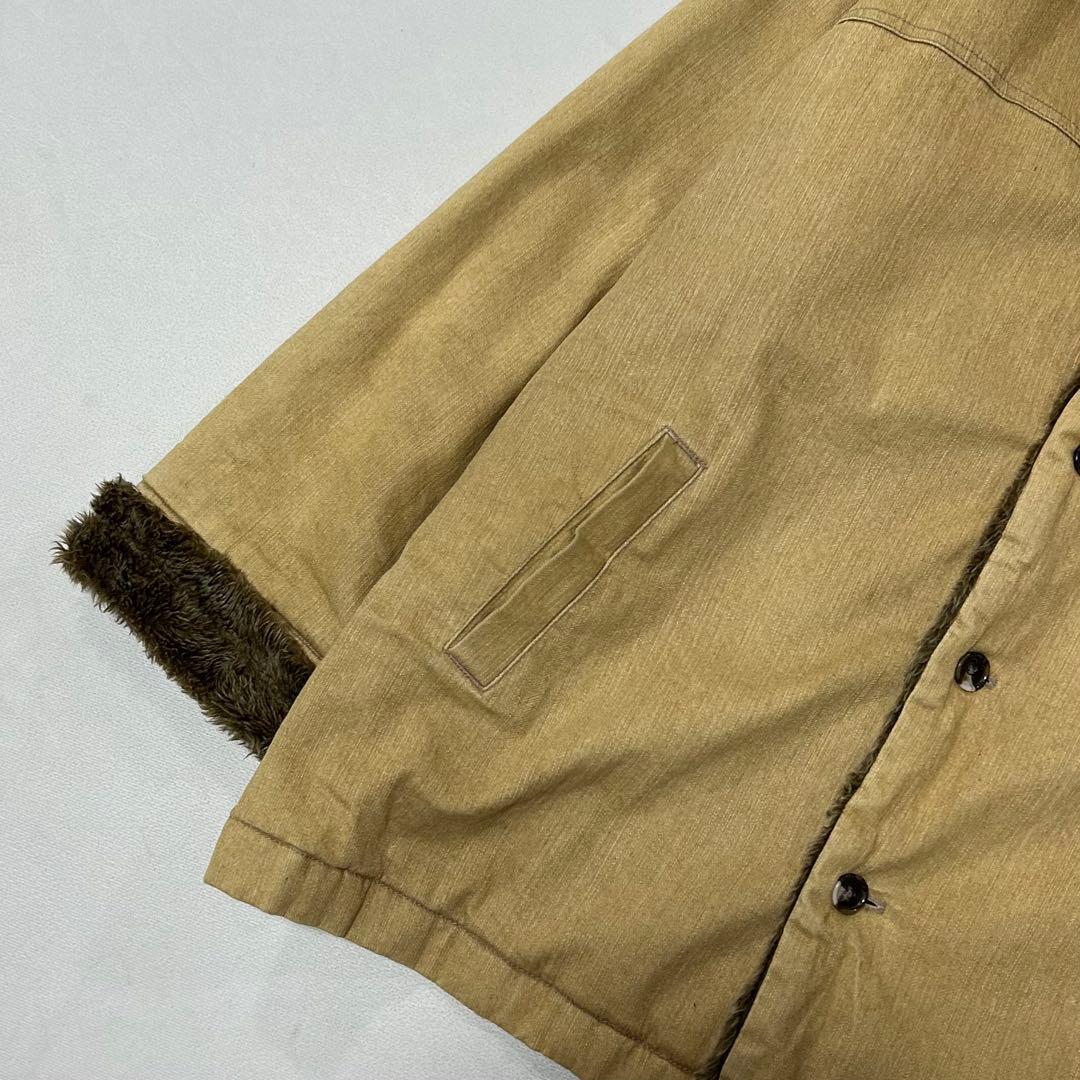 90s 山本寛斎 3L ギャングコート マフィア ファー モードロック Punk