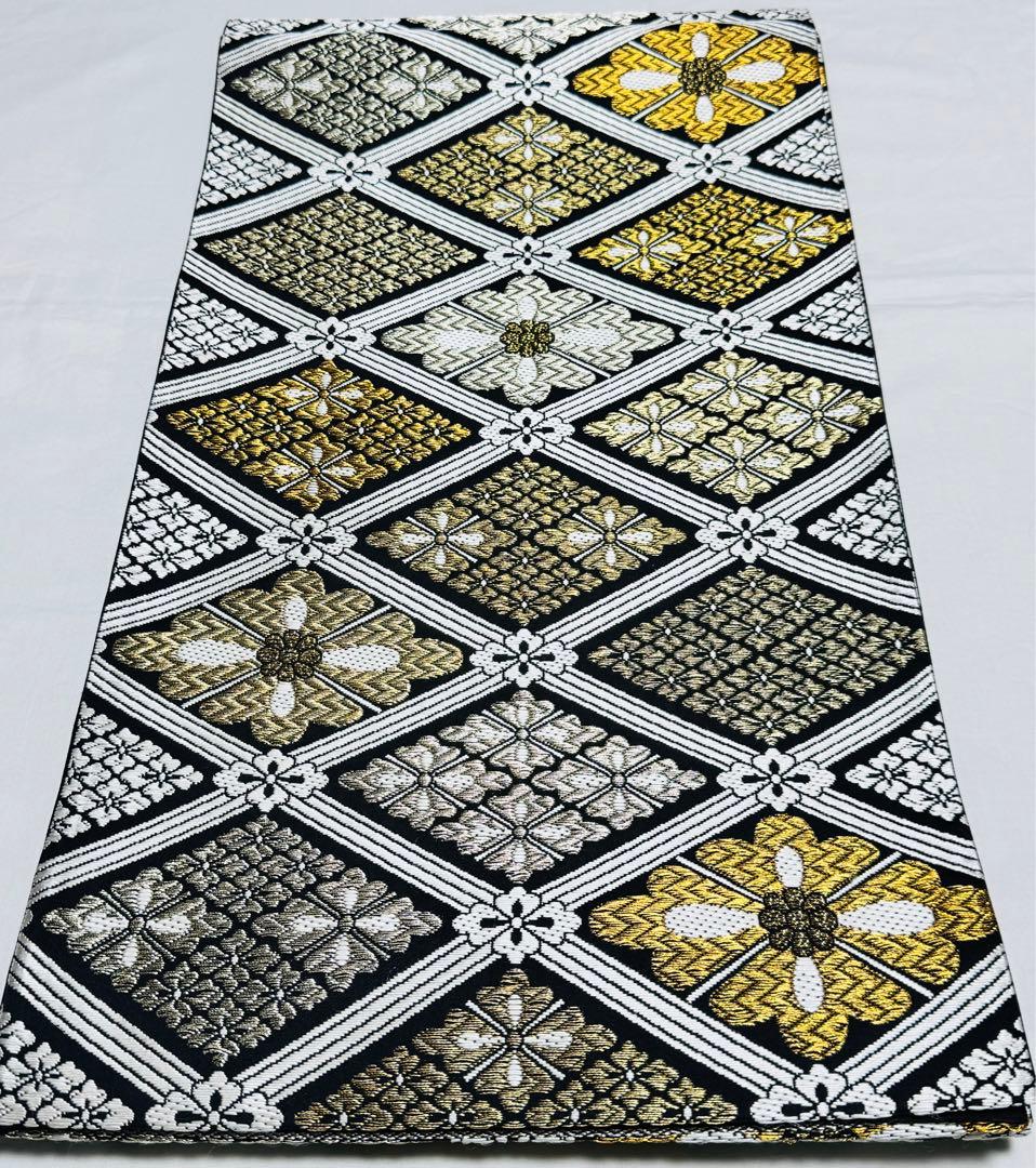 極美品】高級 袋帯 正絹 六通柄 有職文様 唐織 金糸 銀糸 訪問着 振袖