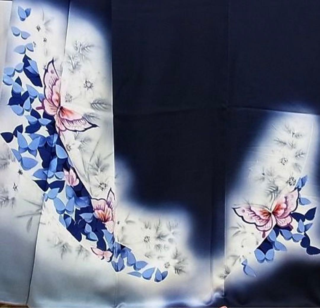 正絹訪問着手描き花蝶文暈し染め⑨( 留袖、紬、袋帯などども出品)