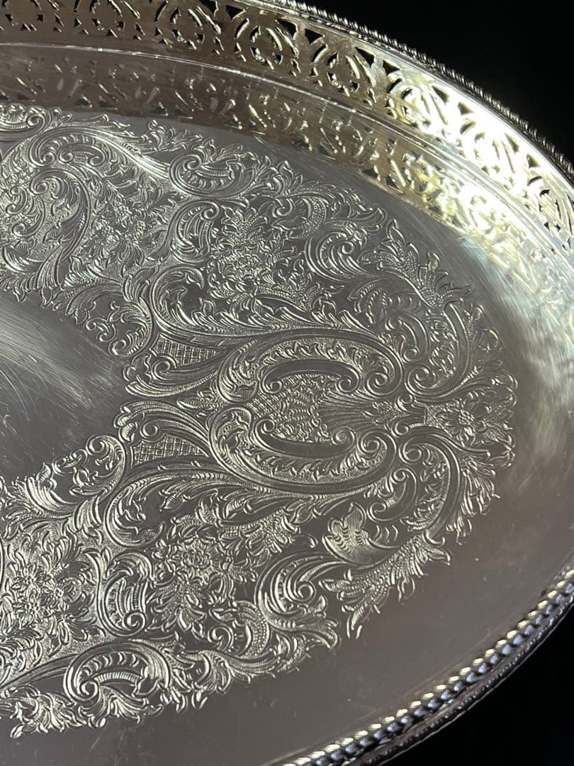 シルバープレート　オーバルトレイ