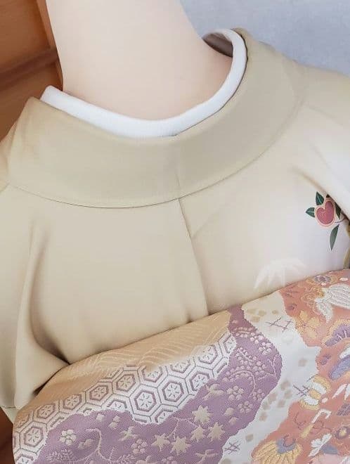 逸品SALE☆【着物帯セット＊】鶸色の古典柄訪問着 トールサイズ 裄