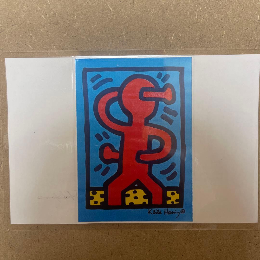 キース・ヘリング・ペン画　肉笔 手描き《成長》表サイン