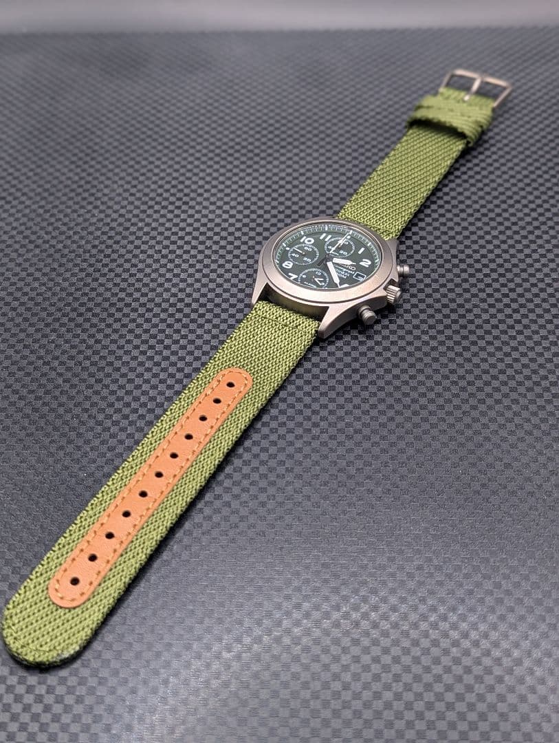 SEIKO セイコー クロノグラフ チタン 7T62-0BZ0 ミリタリー