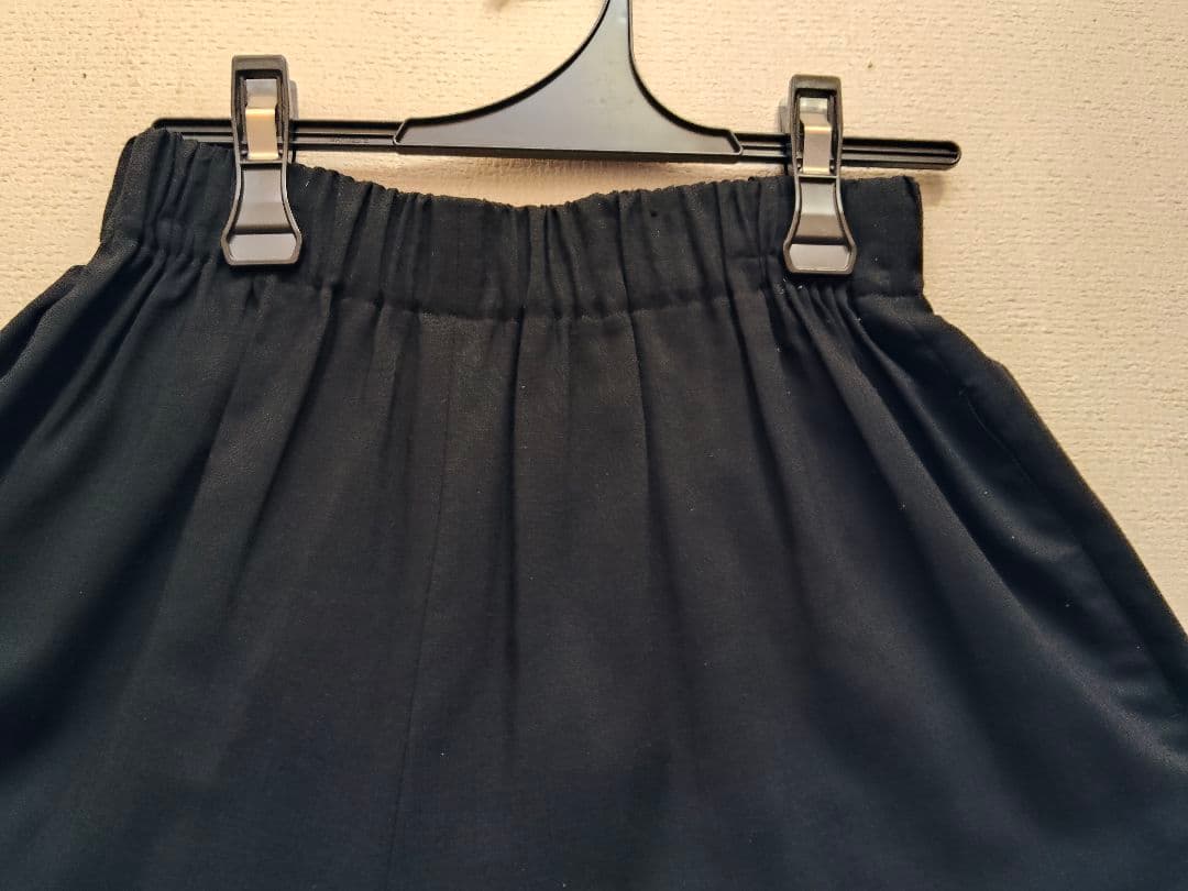 コムデギャルソン 黒 キュロットパンツ ゴムウエスト サイドポケット