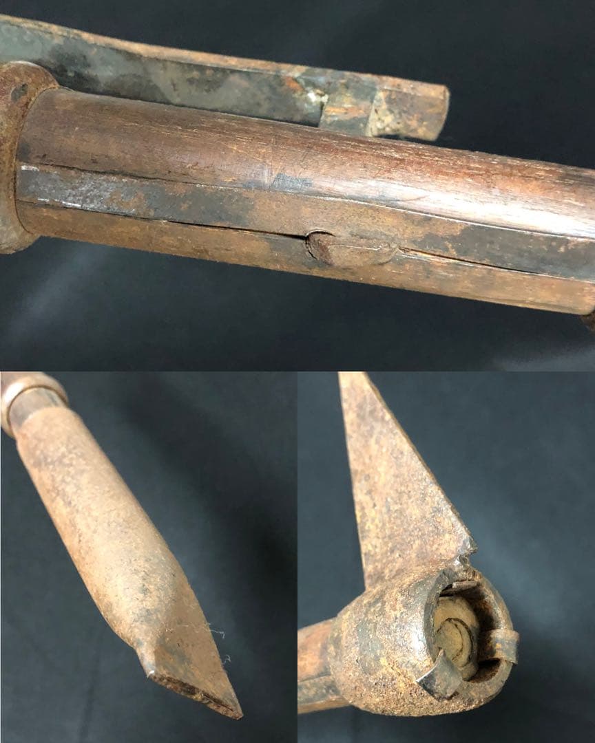 鳶口　町火消鳶口 江戸本歌　火消し道具 江戸古物 十手 武具 骨董 25LC