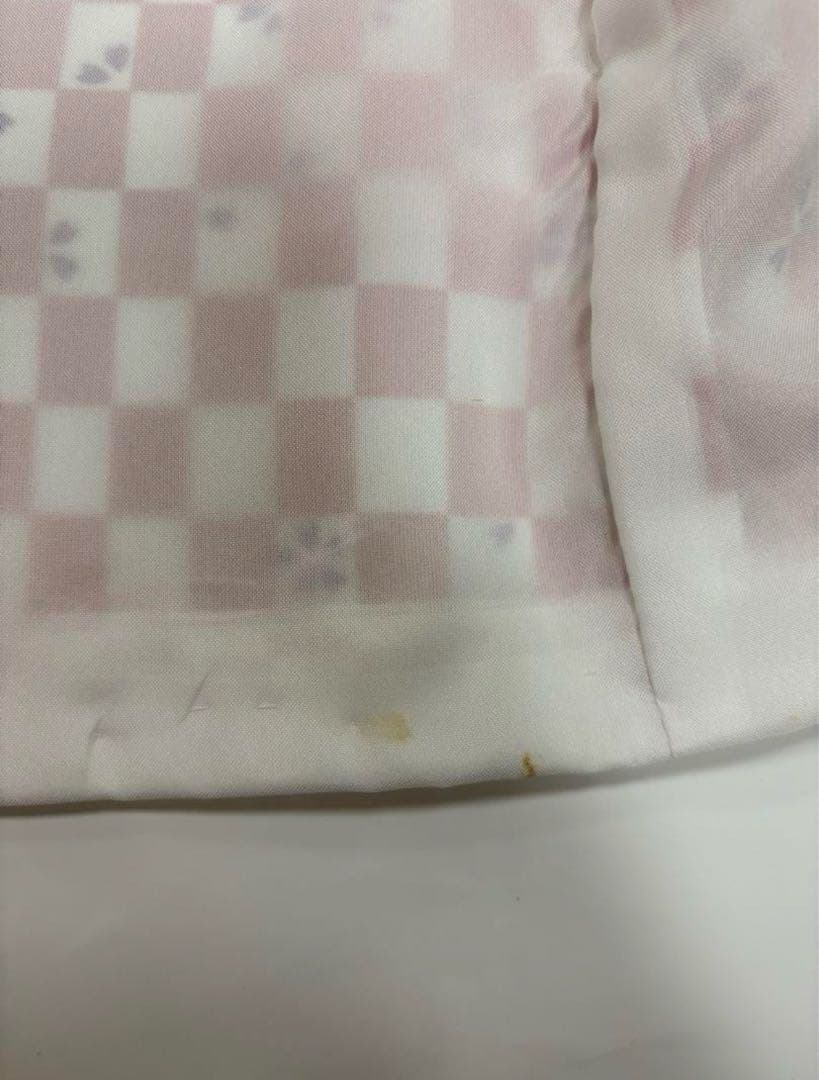 七五三　3歳女の子　着物セット　ピンク市松　紫桜　オフ白　乱菊　クリーム色　新品