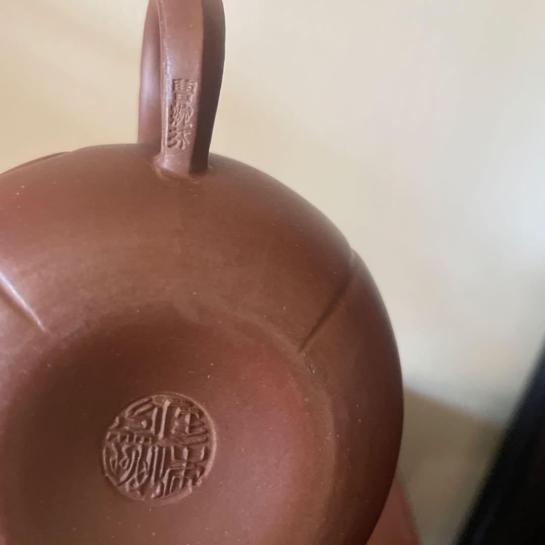 紫砂壶 宜興紫砂壺 祥雲紋 在銘 名家曹碗芬