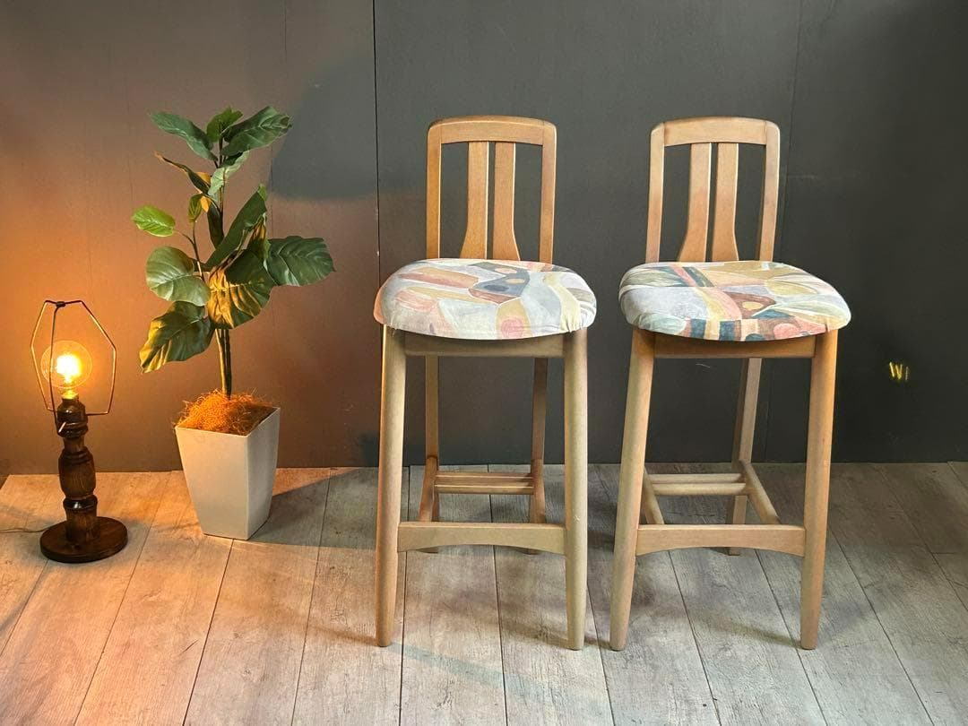 mikimoku ミキモク　カウンターチェア　オールド家具　ヴィンテージ　K