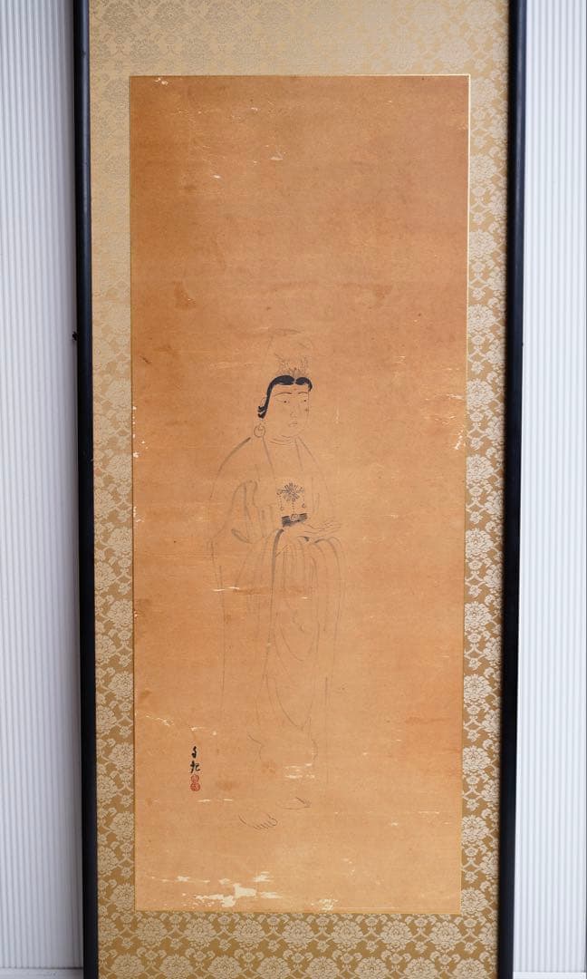 希少品☆岡田茂吉 岡田自観 観音図 世界救世教教祖 額装 真作肉筆保証