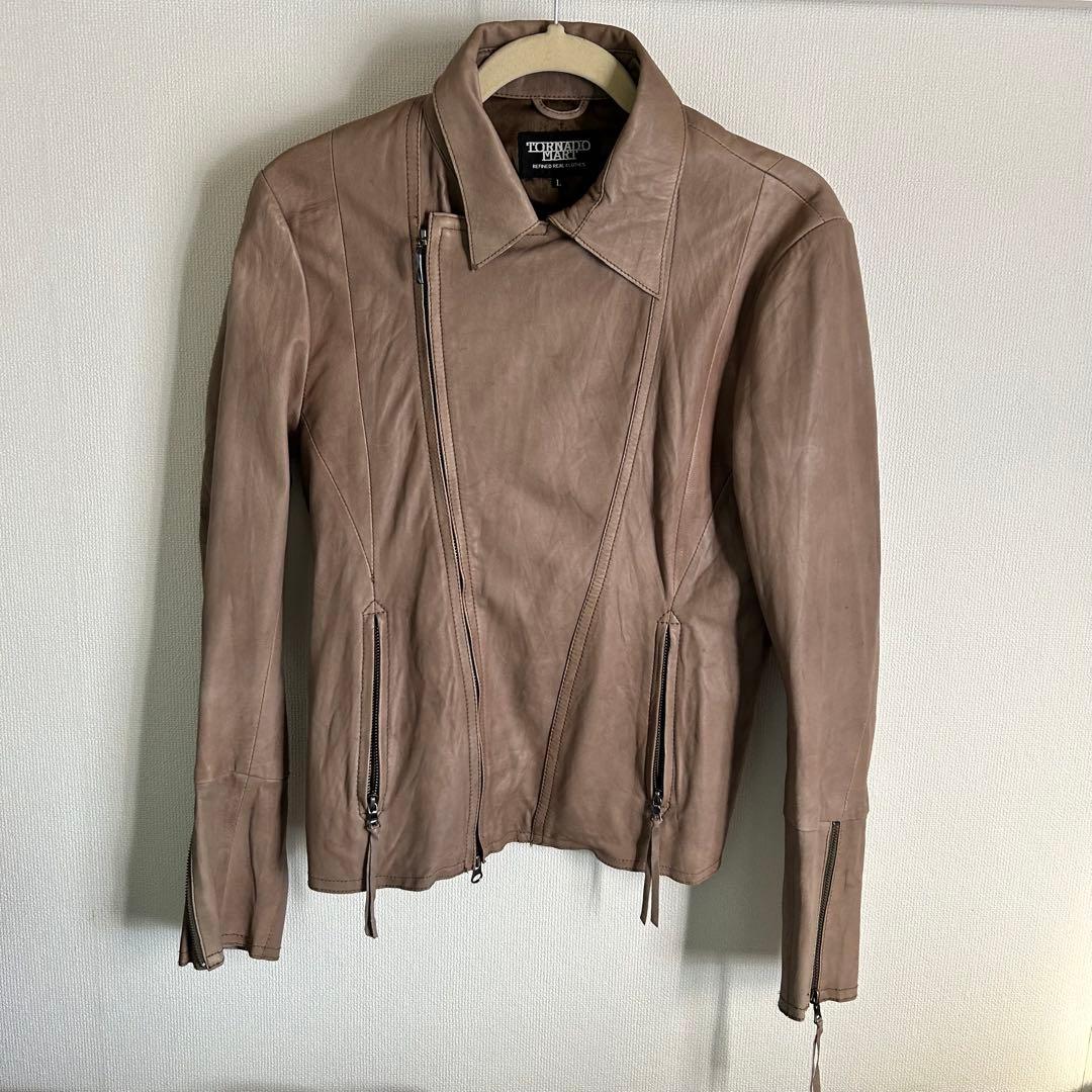 美品 TORNADOMART ベージュ ライダース ジャケット トルネードマート