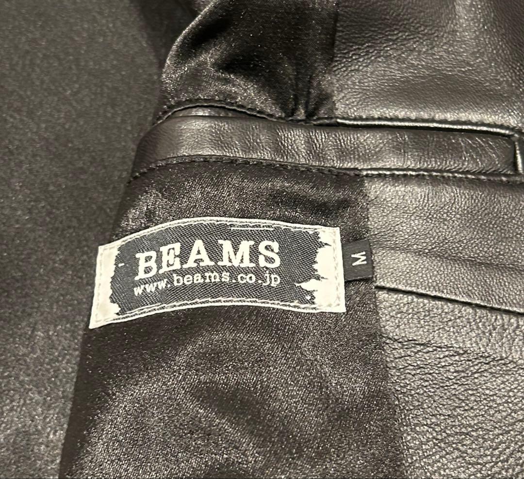 BEAMS ブラックレザー ジャケット M BEAMS ブラック レザージャケット