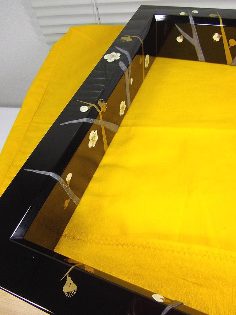 平安宗章作 槍梅蒔絵 炉縁 尋牛斎家元（久田宗也） 茶道具