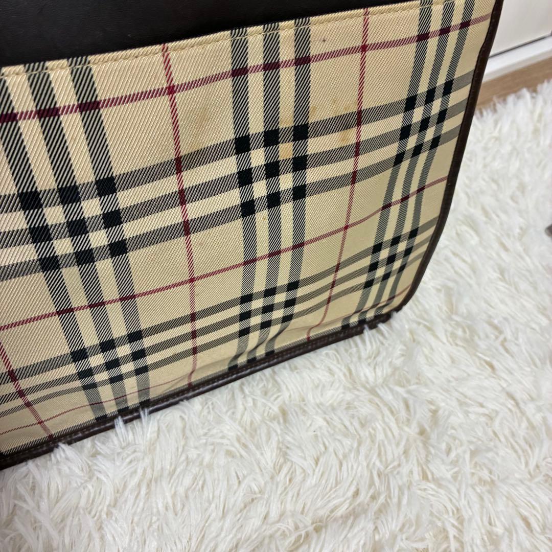 バーバリー　ビジネスバッグ　トートバッグ　ノバチェック　ロゴプレート　A4