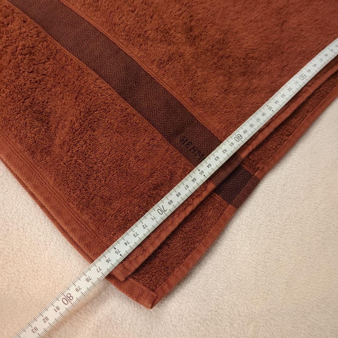 HERMES ビーチタオル シェブロン ブラウン バスタオル 大判タオル