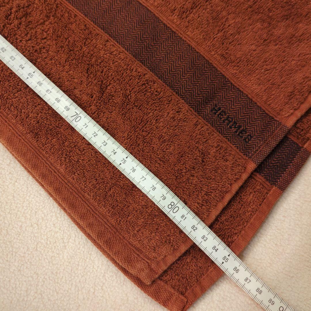 HERMES ビーチタオル シェブロン ブラウン バスタオル 大判タオル