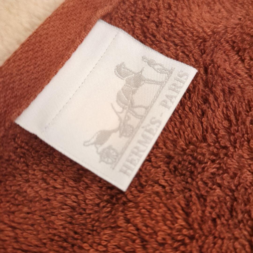 HERMES ビーチタオル シェブロン ブラウン バスタオル 大判タオル