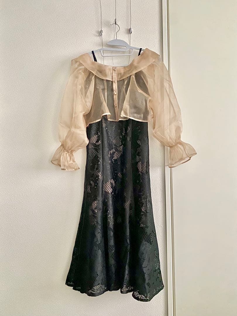 etoll.】シアーブラウス&マーメイドキャミソールパーティードレス