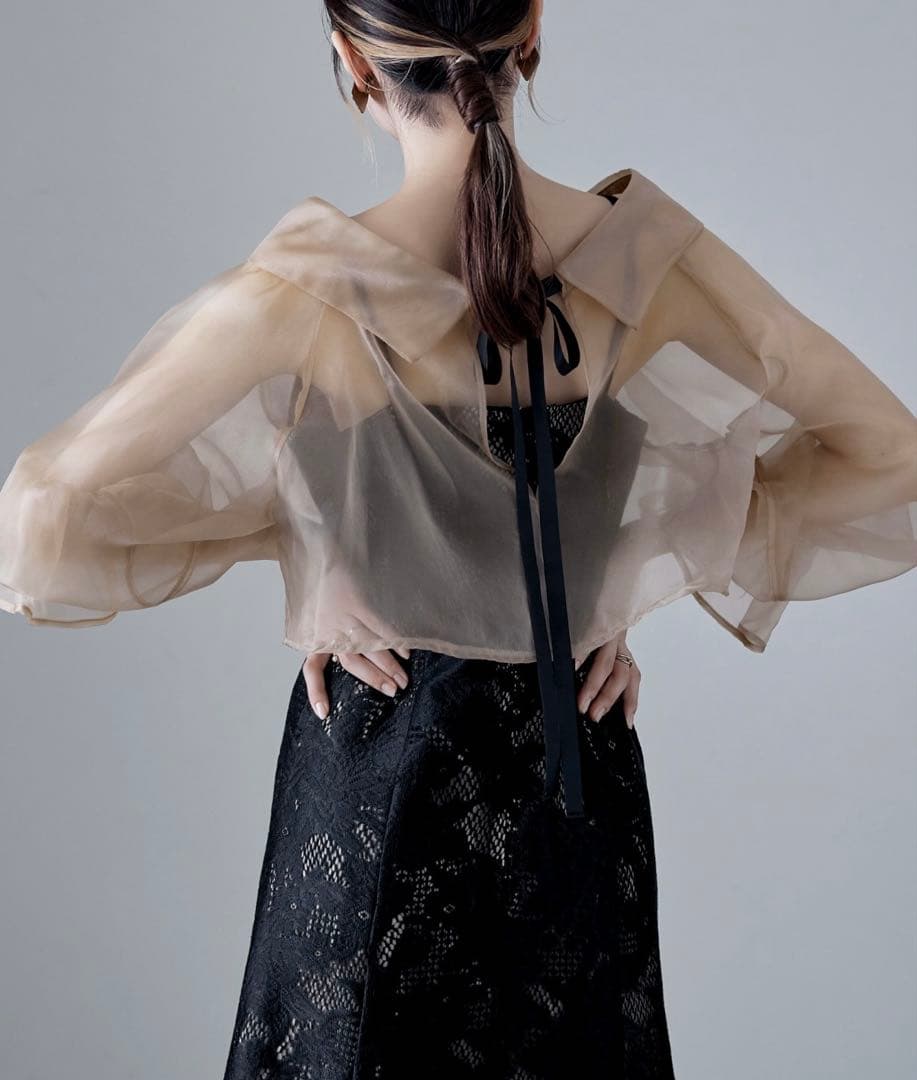 【etoll.】シアーブラウス&マーメイドキャミソールパーティードレス