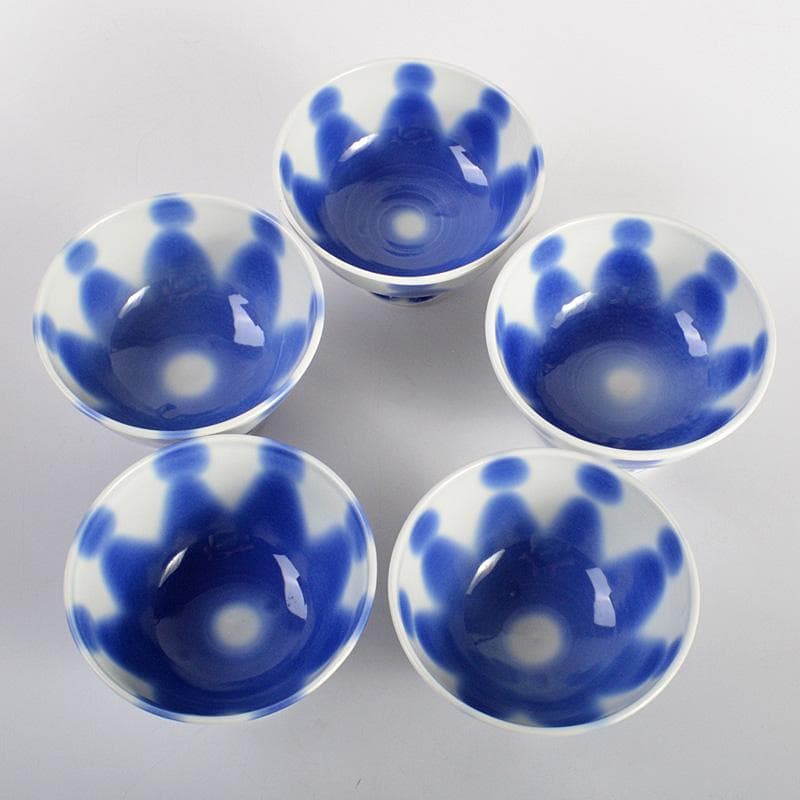 和食器 仁一作 高台小鉢揃 5客 共箱 V 6209C