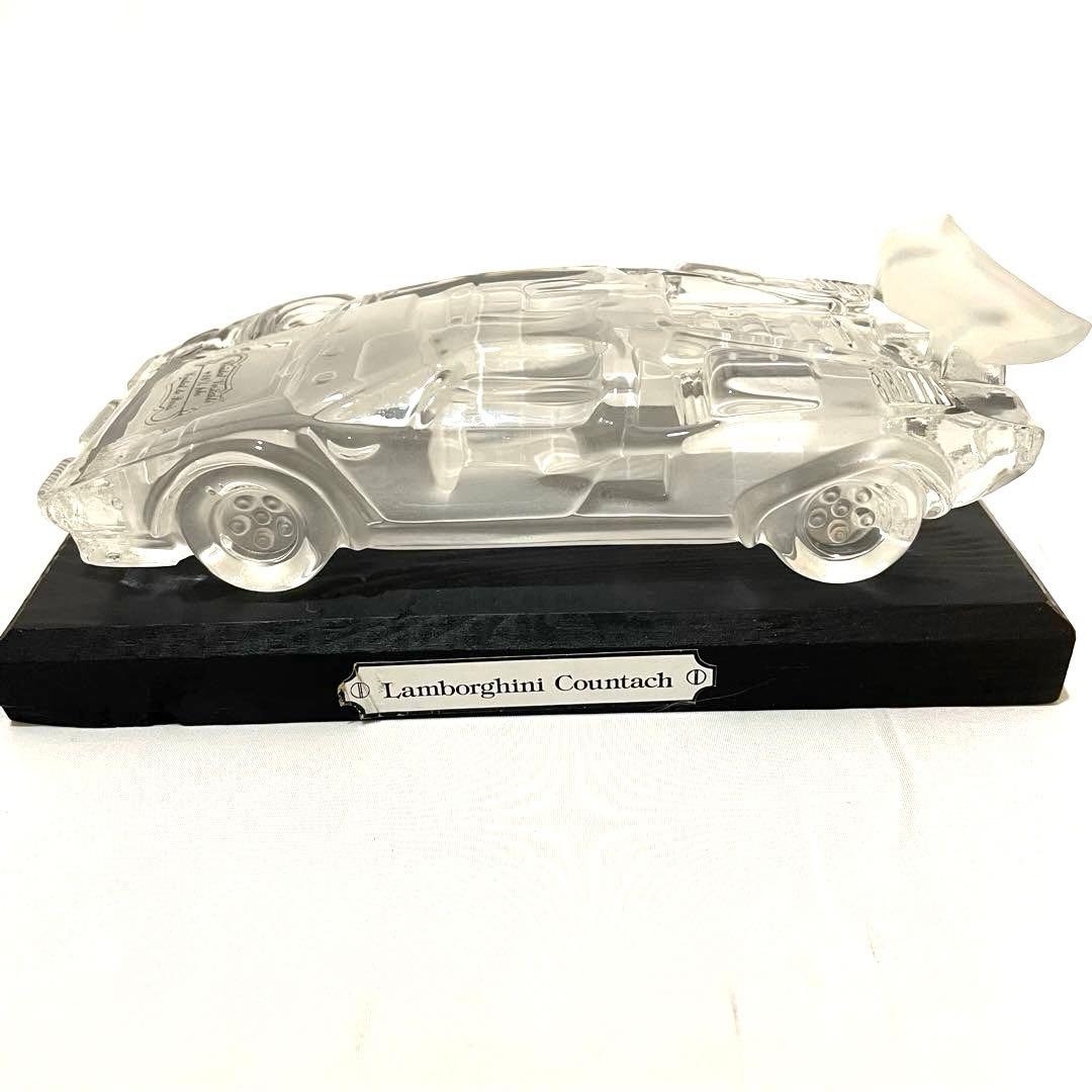 ランボルギーニ カウンタック クリスタル ガラス 置物 台座付き