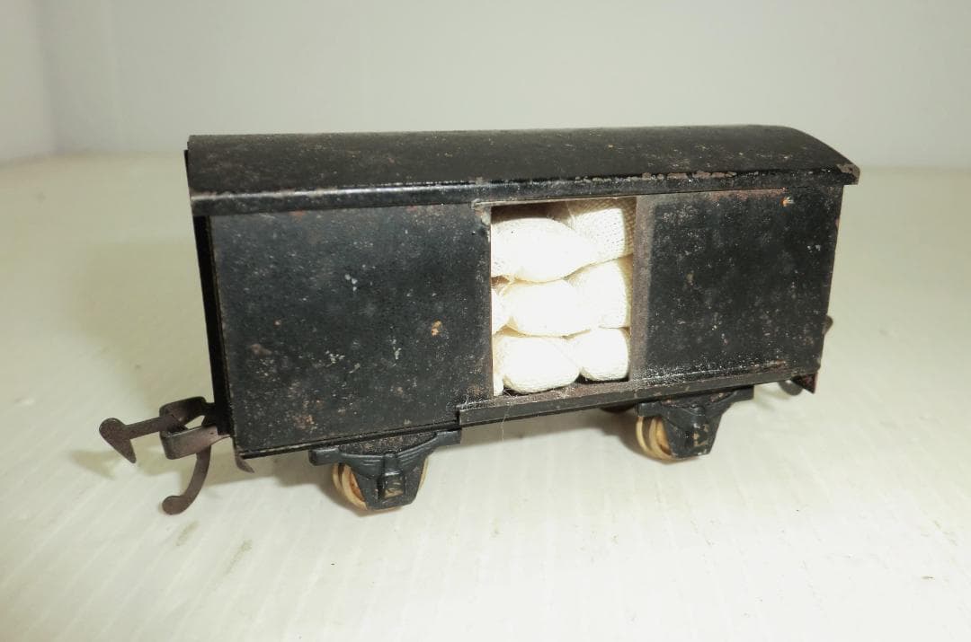 つぼみ堂 HOゲージ Bテンダー蒸気機関車と貨車4種4両 積荷付 外観ジャンク