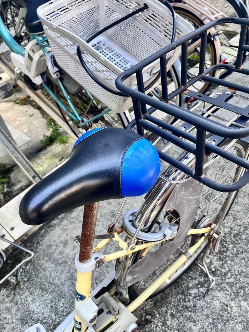 配達用、北鎌倉電5灯電動アシスト自転車 クリーム色 前カゴ付きパナソニック