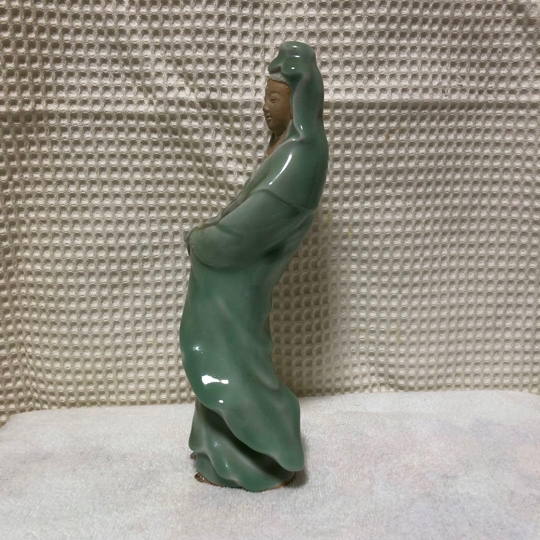 青磁 観音様 鶴夢荘 仏像 骨董 希少 - メルカリ