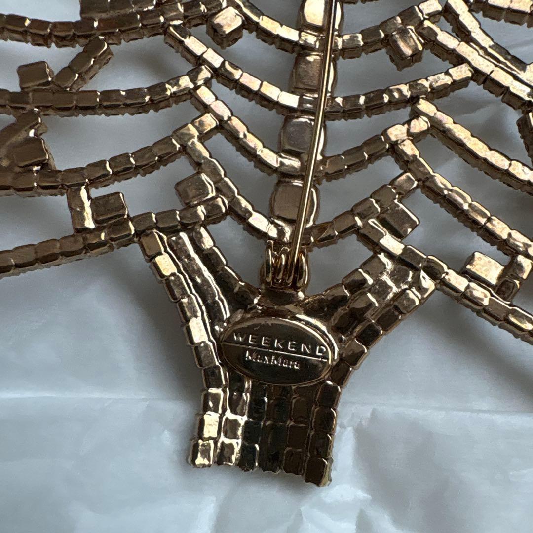 美品　WEEKEND Maxmara ブローチ　ビジュー　クリスマスツリー