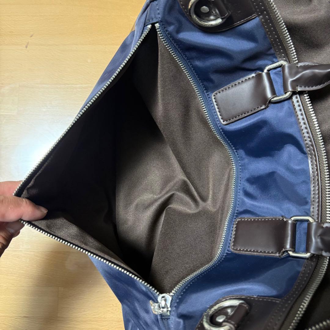 ネイビー ビジネスバッグ ナイロン レザー