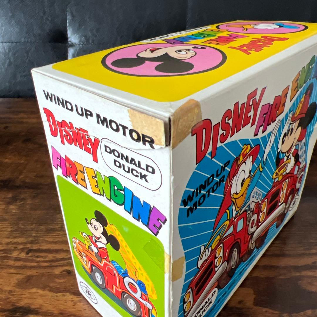 増田屋 レトロ ディズニー ドナルドダック 消防車 ゼンマイ