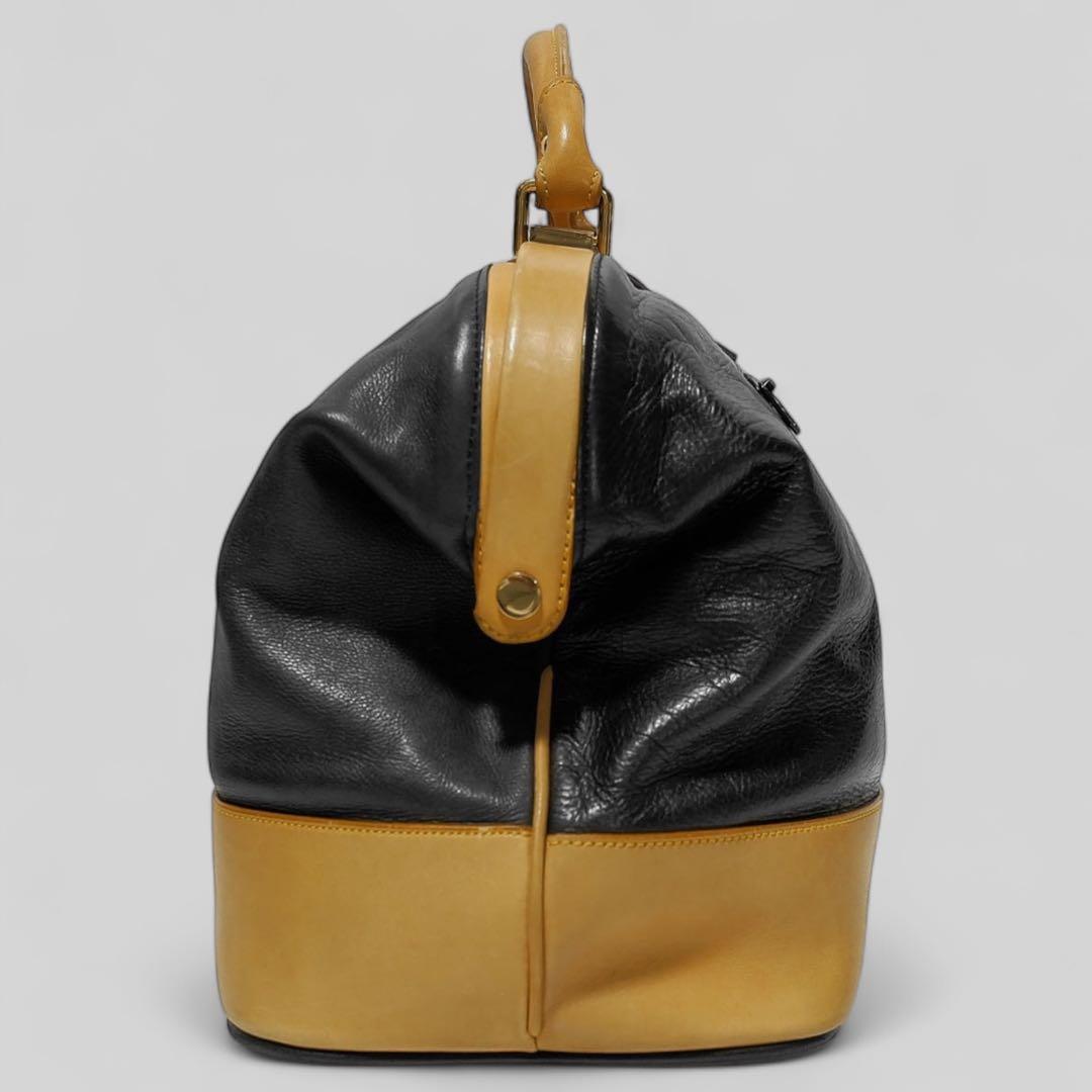 美品★KITAMURA★2wayハンドバッグ★ショルダーバッグ★黒★メタルロック