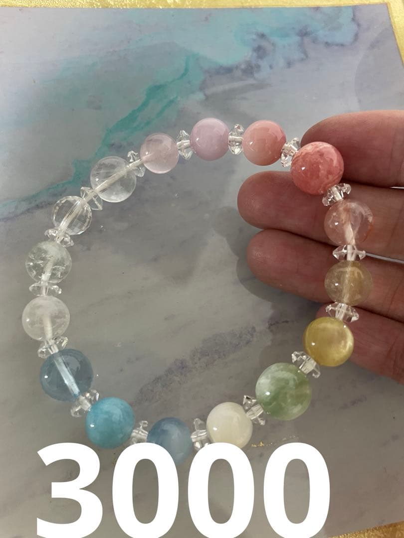 モスアゲート うさぎ グリーンマイカインクォーツ ブレスレット