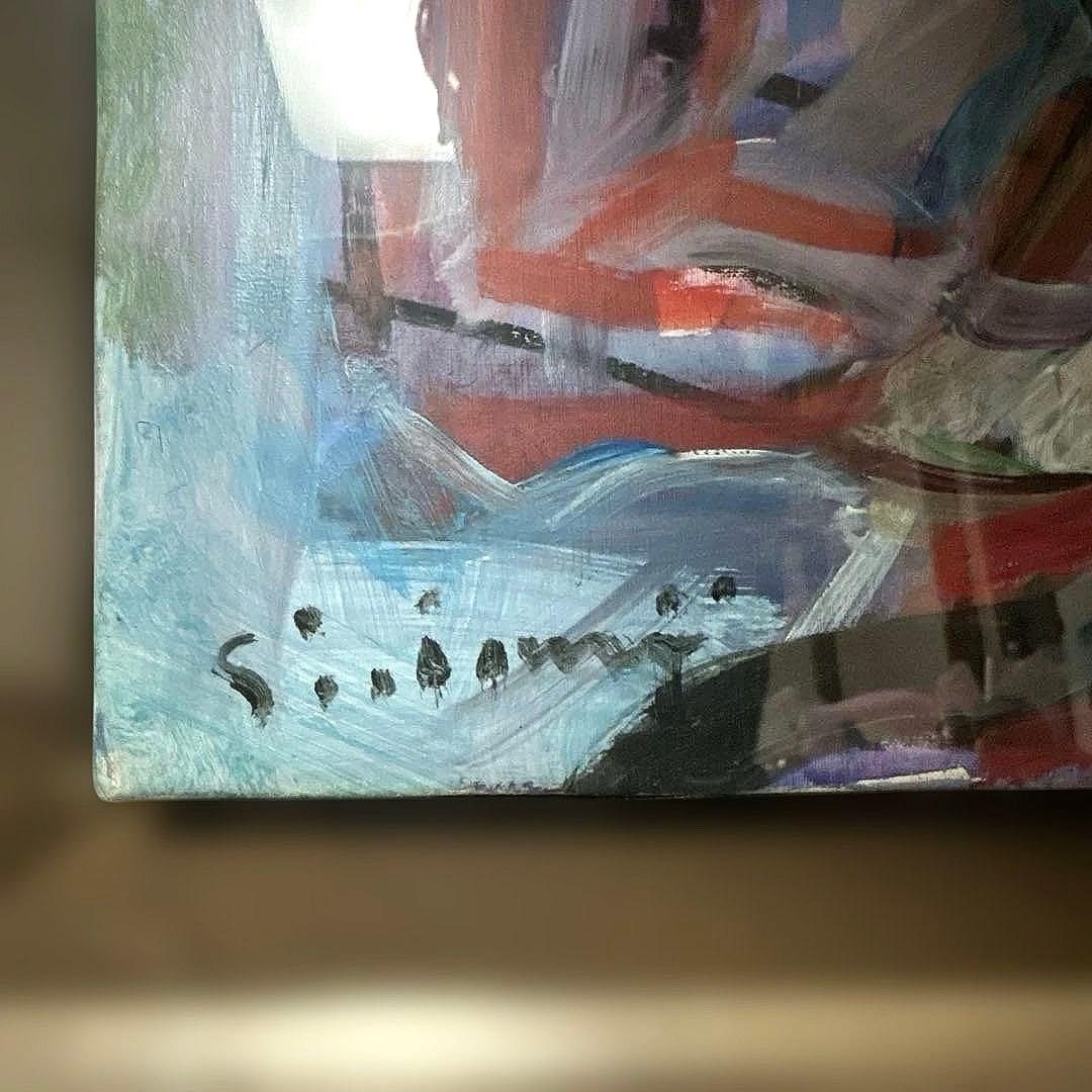 今井信吾　油絵　人物　少女・猫　日動画廊　油彩　8F