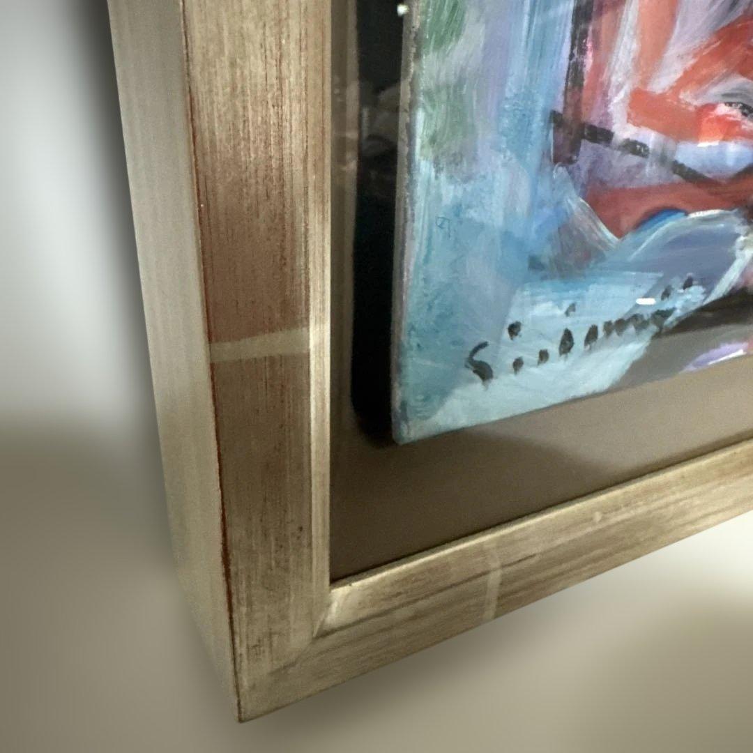 今井信吾　油絵　人物　少女・猫　日動画廊　油彩　8F