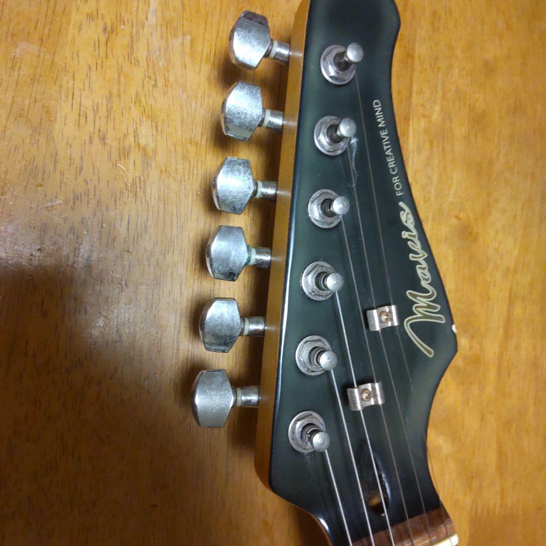 格安！Mavis 石橋製作所製 エレキギター 黒 ソフトケース、各種付属品付き