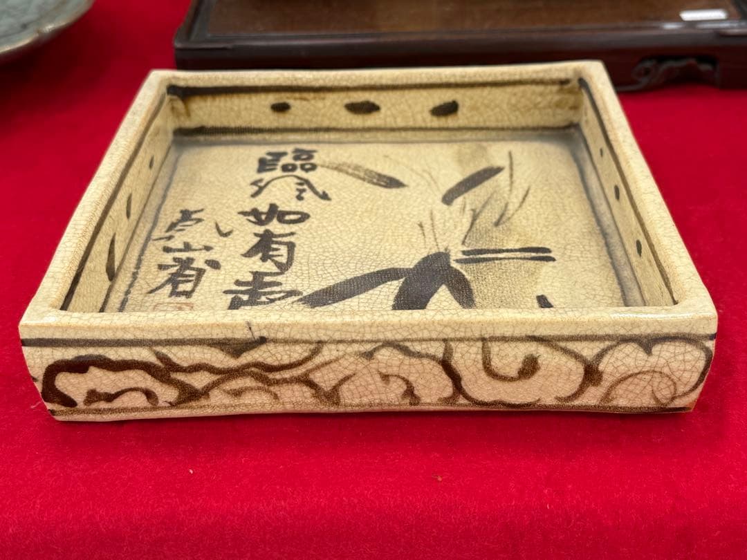 時代 乾山 竹紋角皿 菓子皿 木箱入 送料込み251206 - メルカリ